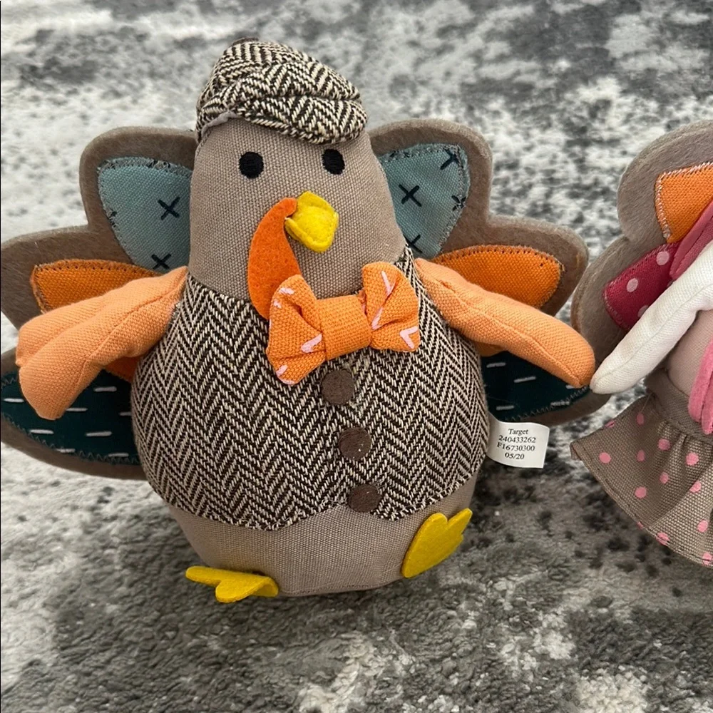 Target  Turkey Plush his and hers Set with Orange and Pink Accents